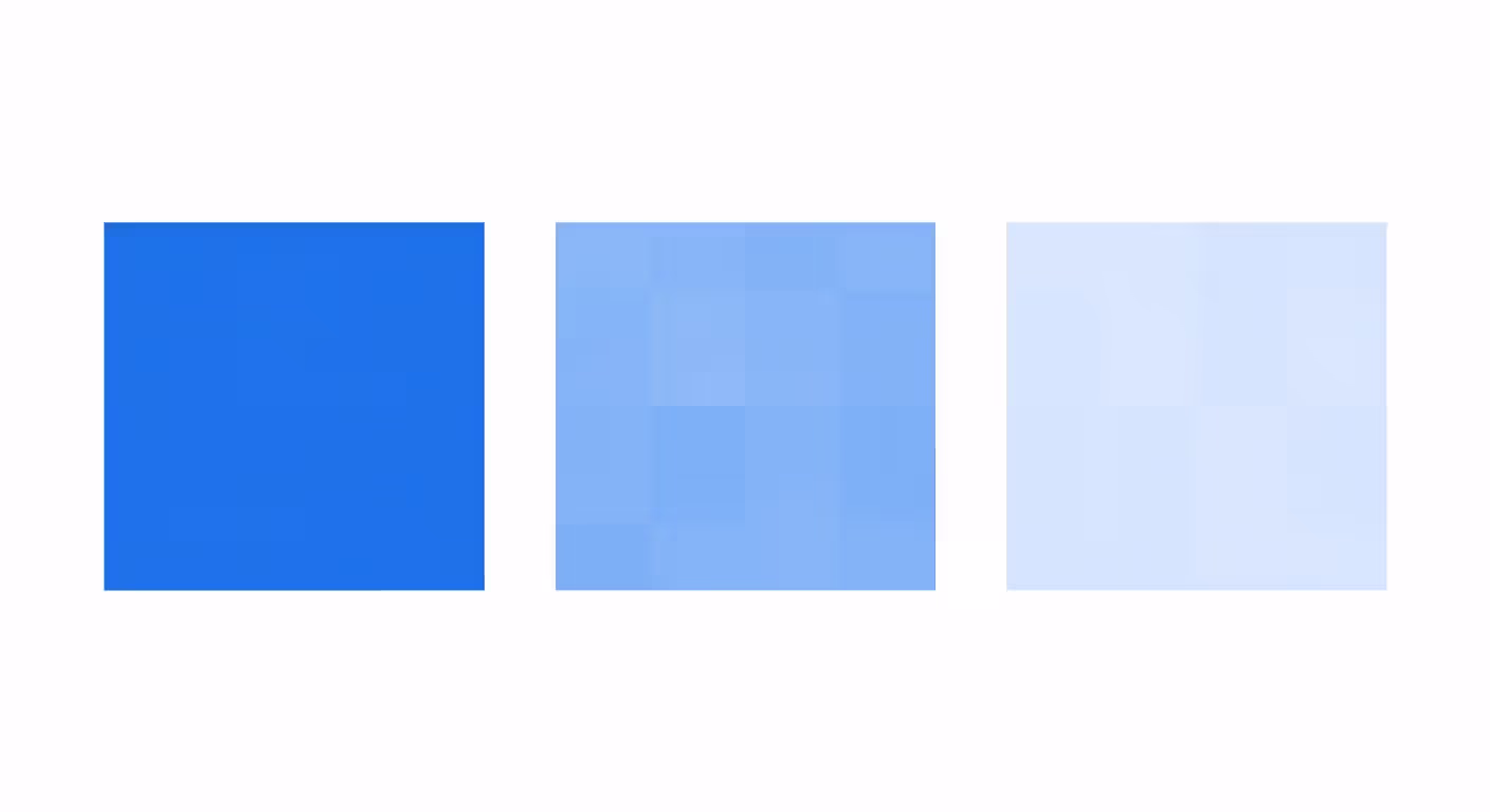 Visual comparison of opacity values from 1.0 to 0.5 to 0.2