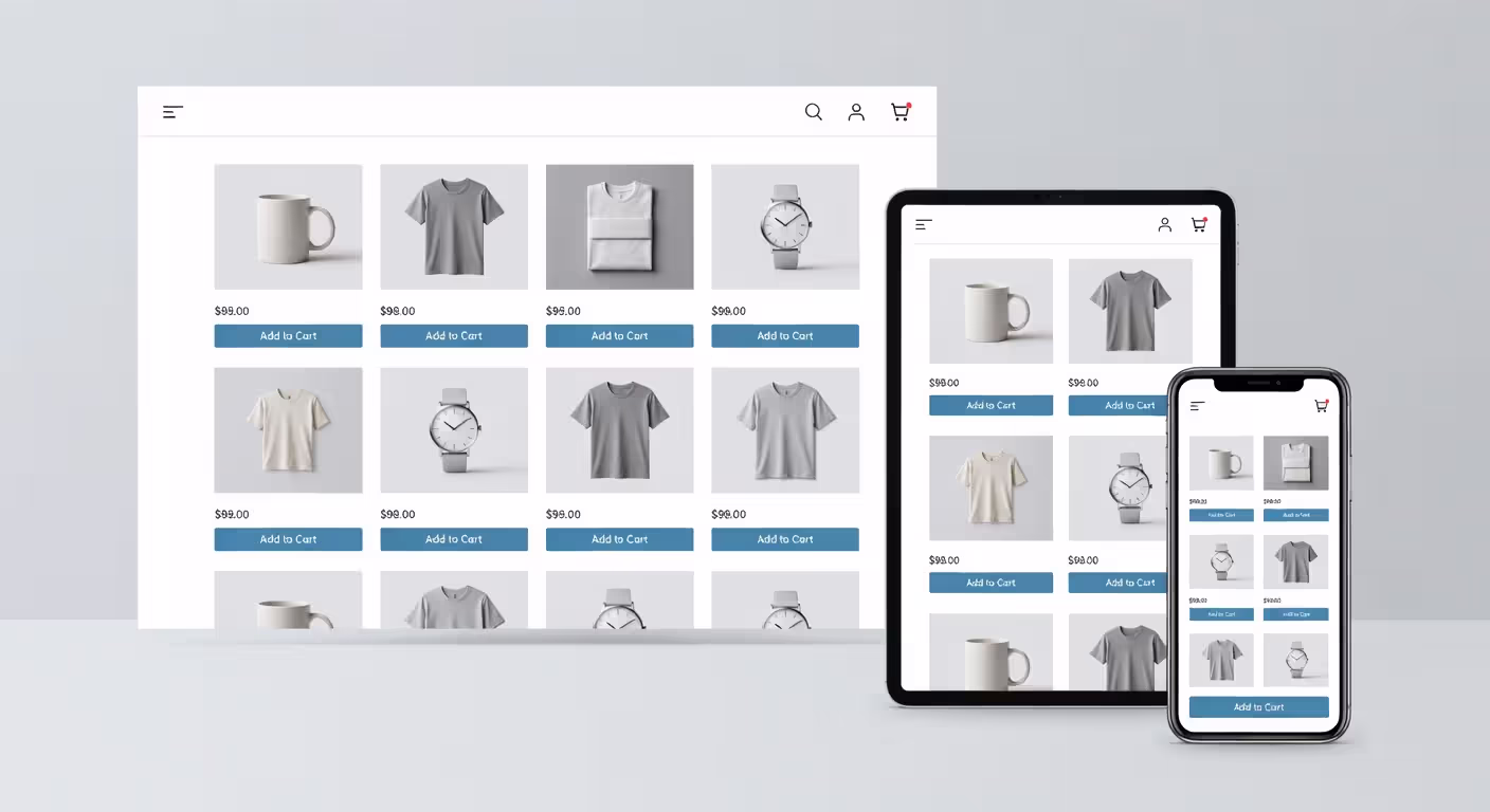 Modern ecommerce website design interface