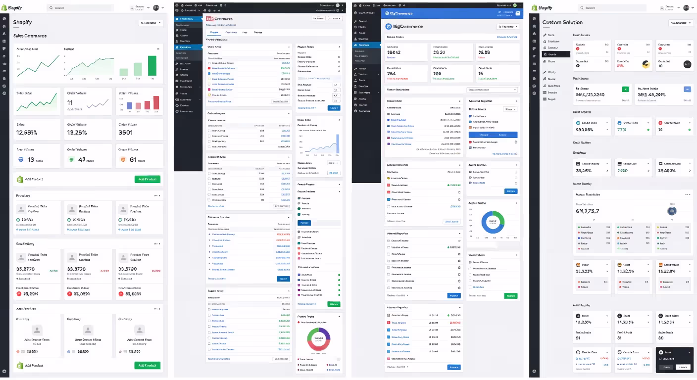 Ecommerce platform comparison interfaces