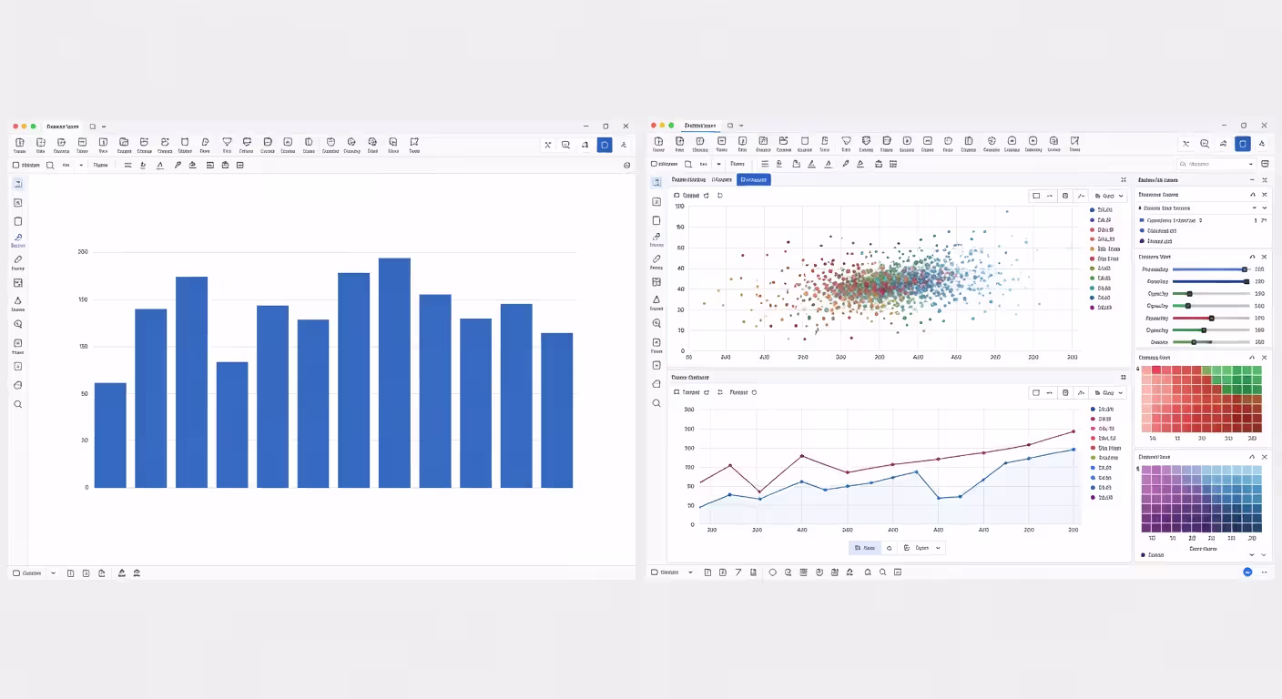 Comparison of data visualization tool interfaces