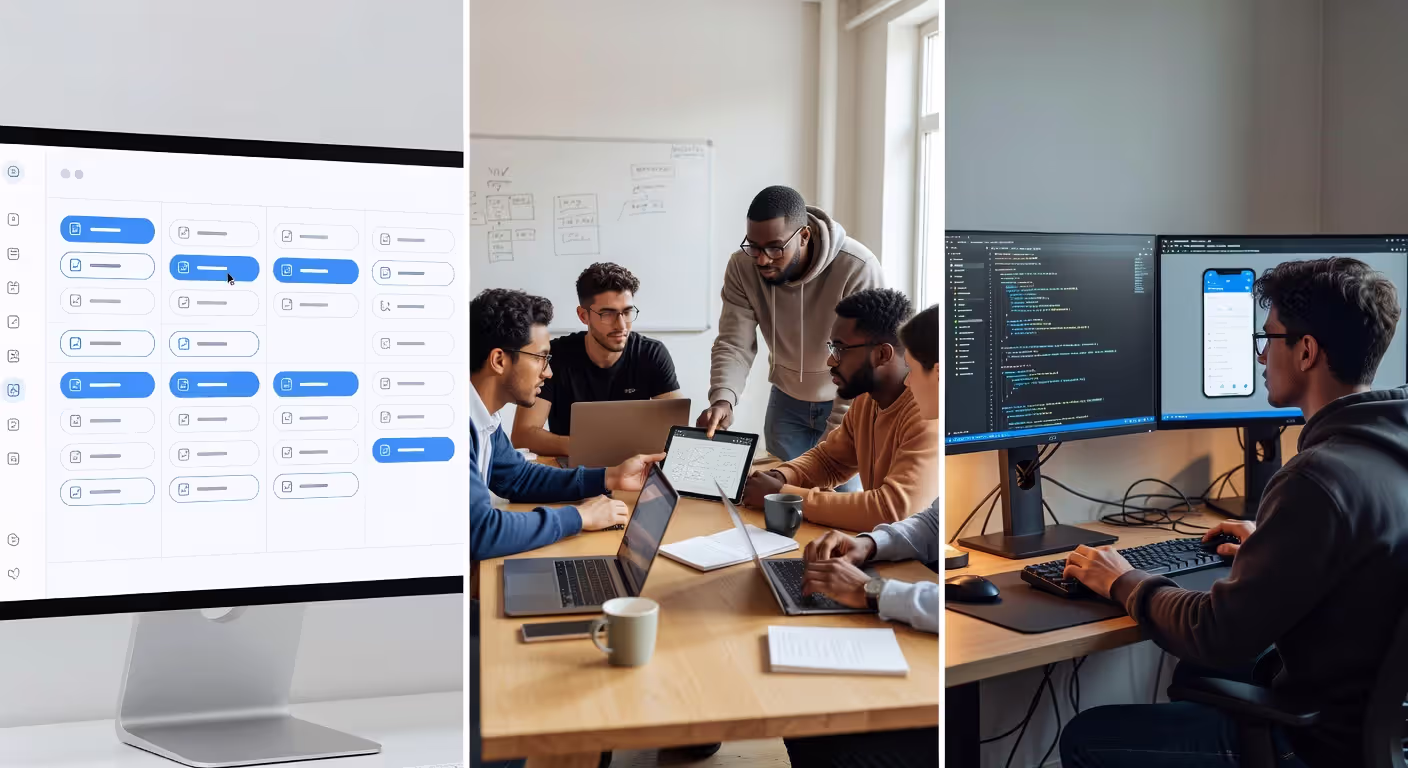 Comparison of three app development methods: no-code platforms, team development, and solo coding