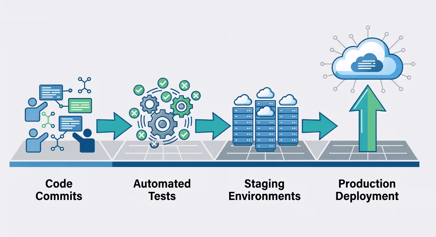 Continuous deployment pipeline for SaaS development