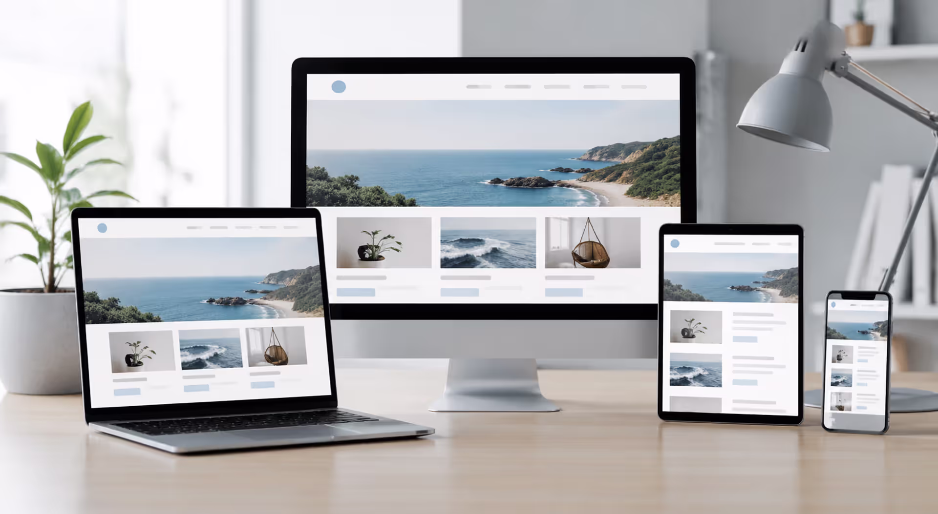 Responsive Website Layout Across Desktop, Tablet, and Mobile Devices
