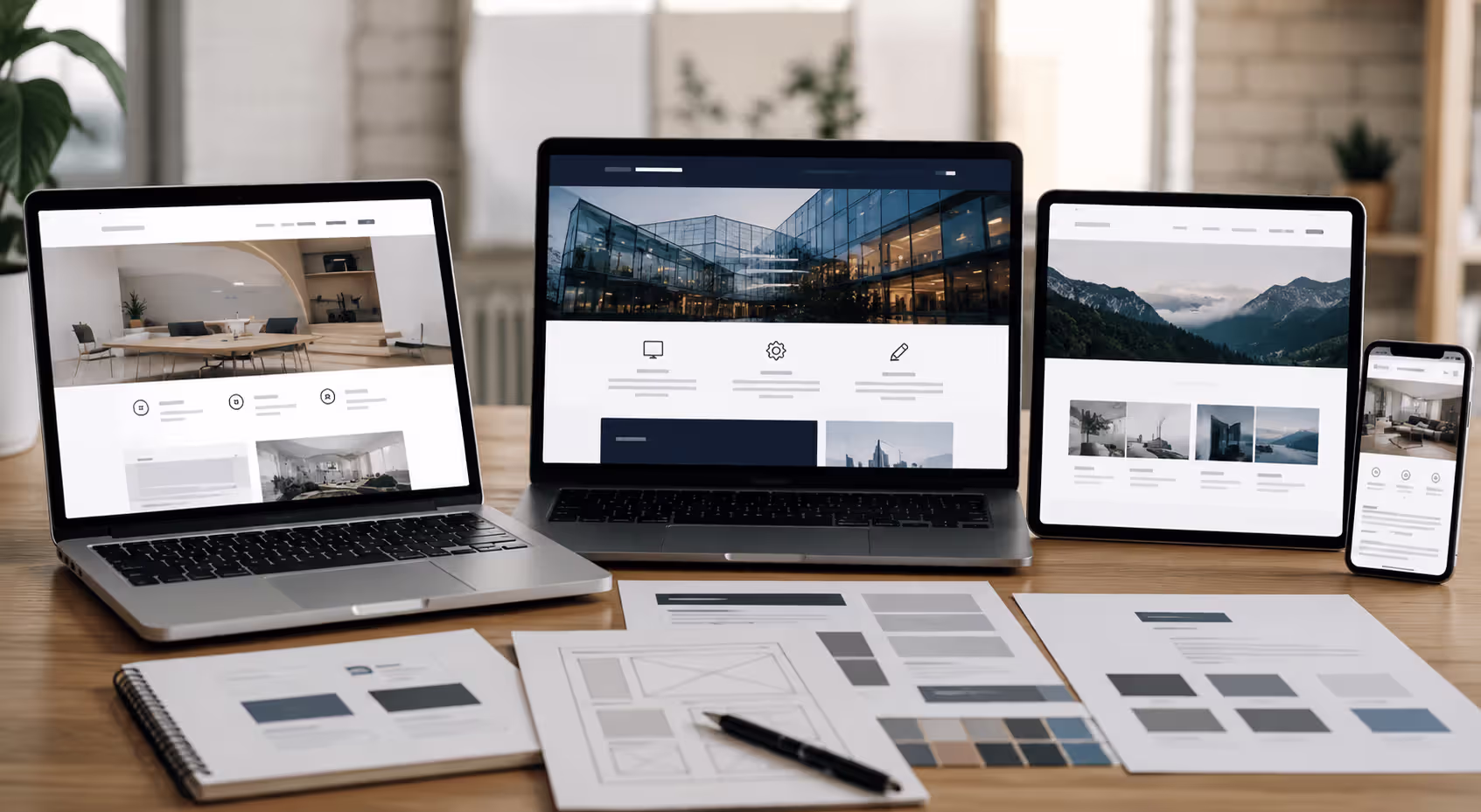 Comparison of different professional website designs