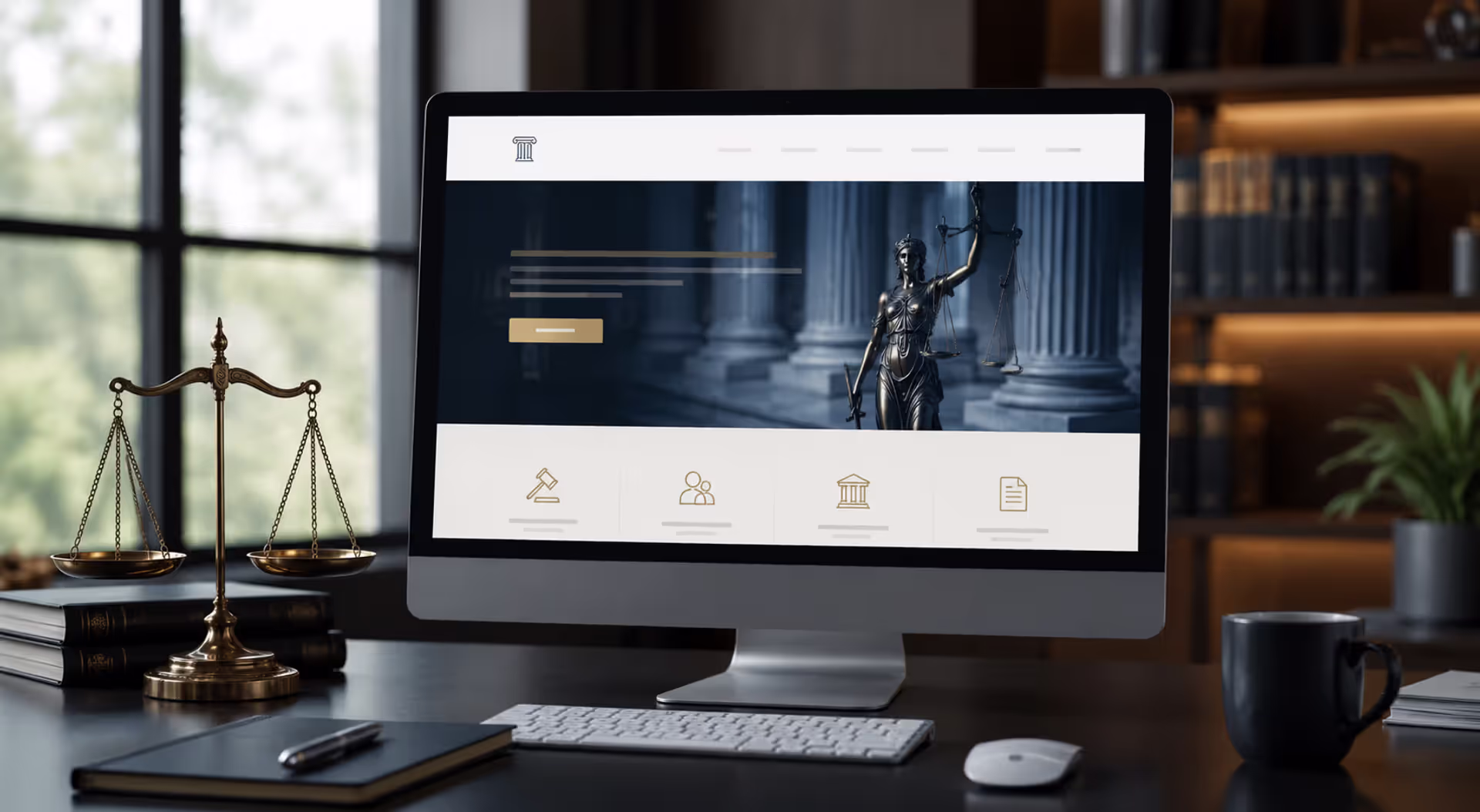 Professional Law Firm Website Interface and Legal Branding Design