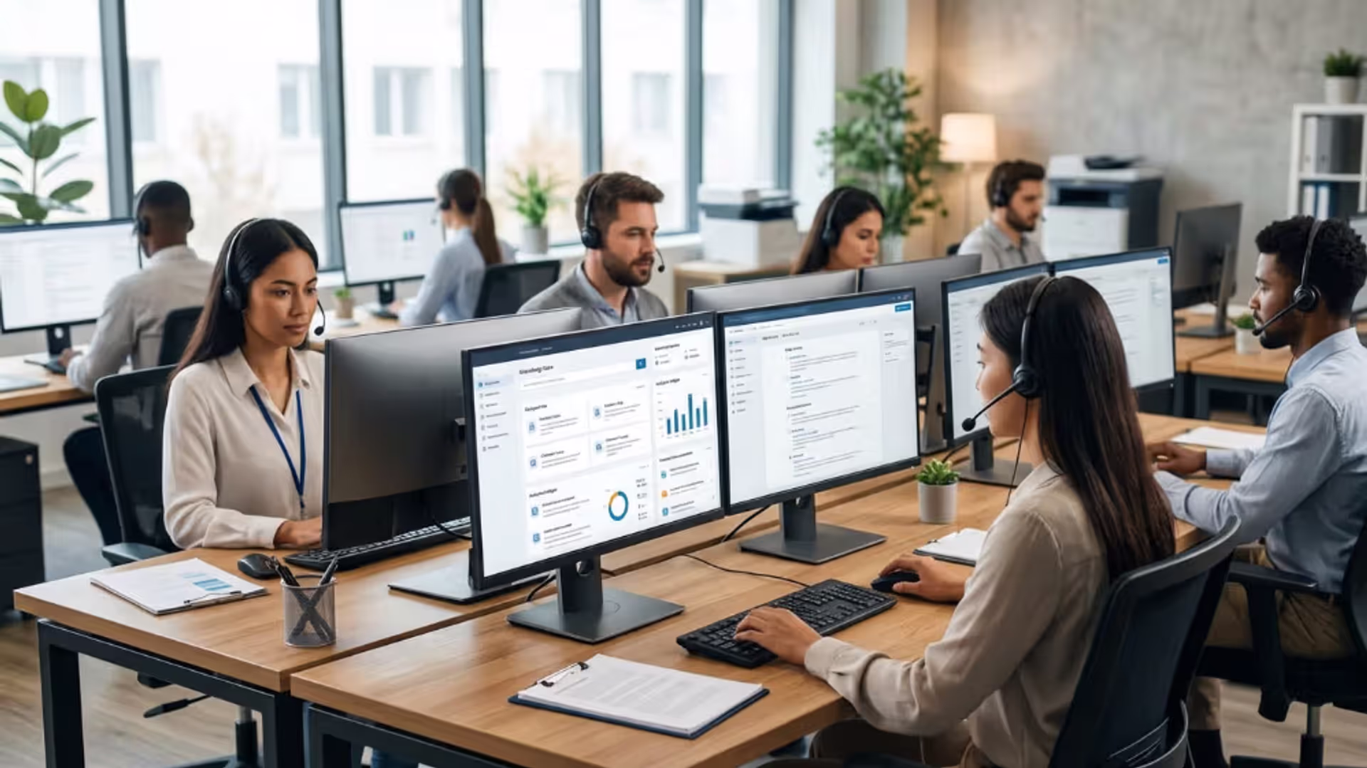 Customer support team using a centralized knowledge base system